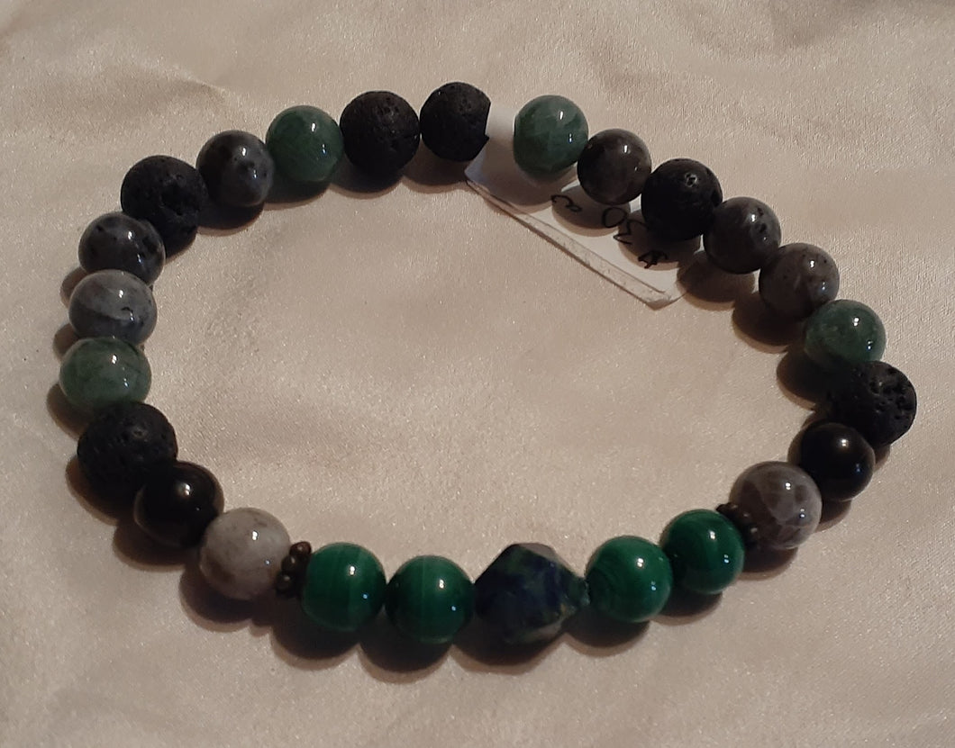Green Apatite & Malachite bracelet