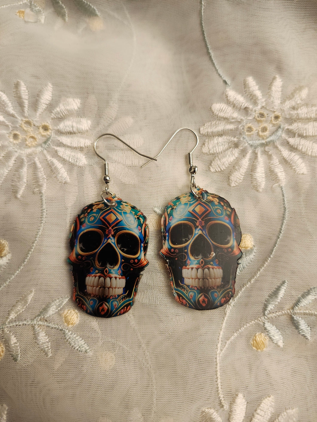 Cute Blue Skull Earrings