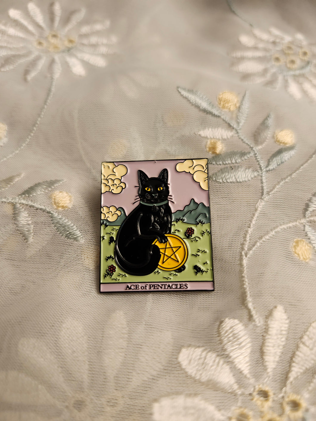 Ace of Pentacles Cat Pin