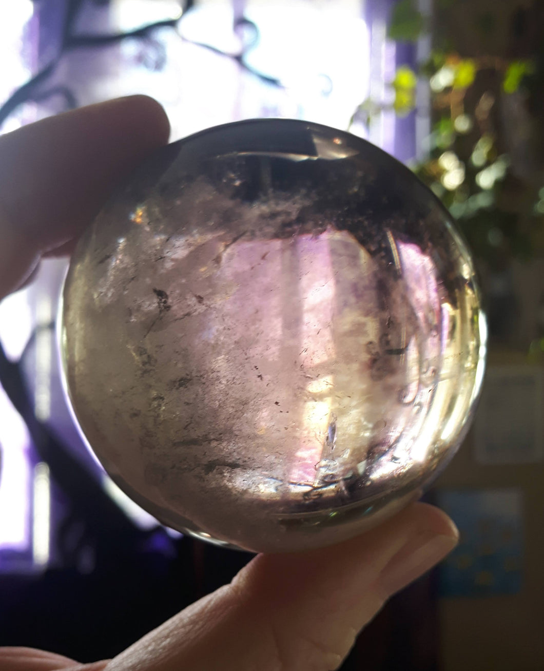 Smokey/Clear Quartz Sphere