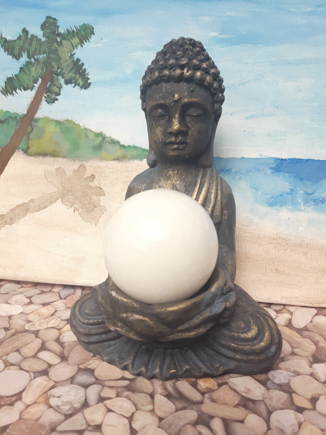 White Jade sphere/holder