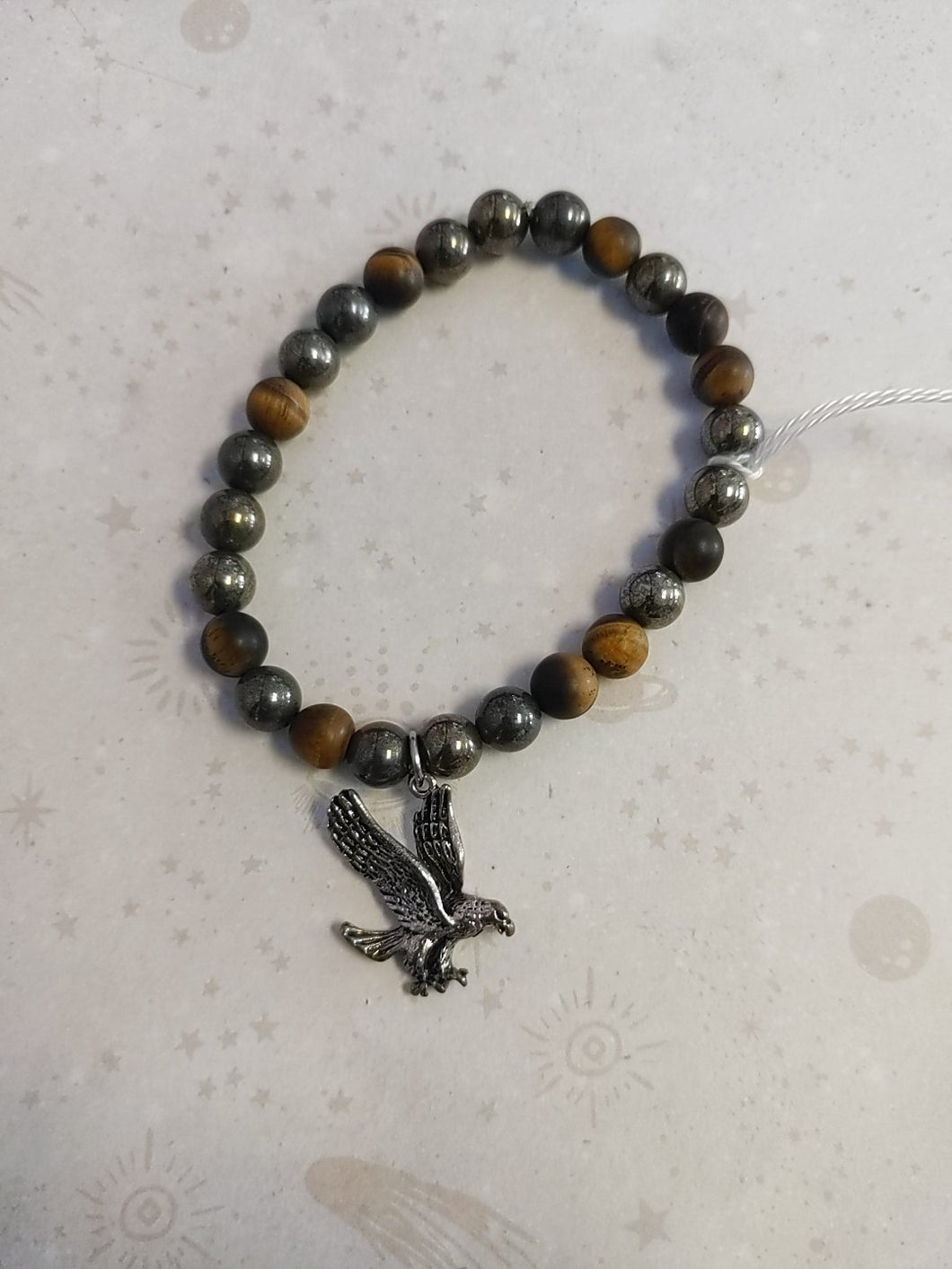 Tiger's Eye, Pyrite, & Eagle Bracelet