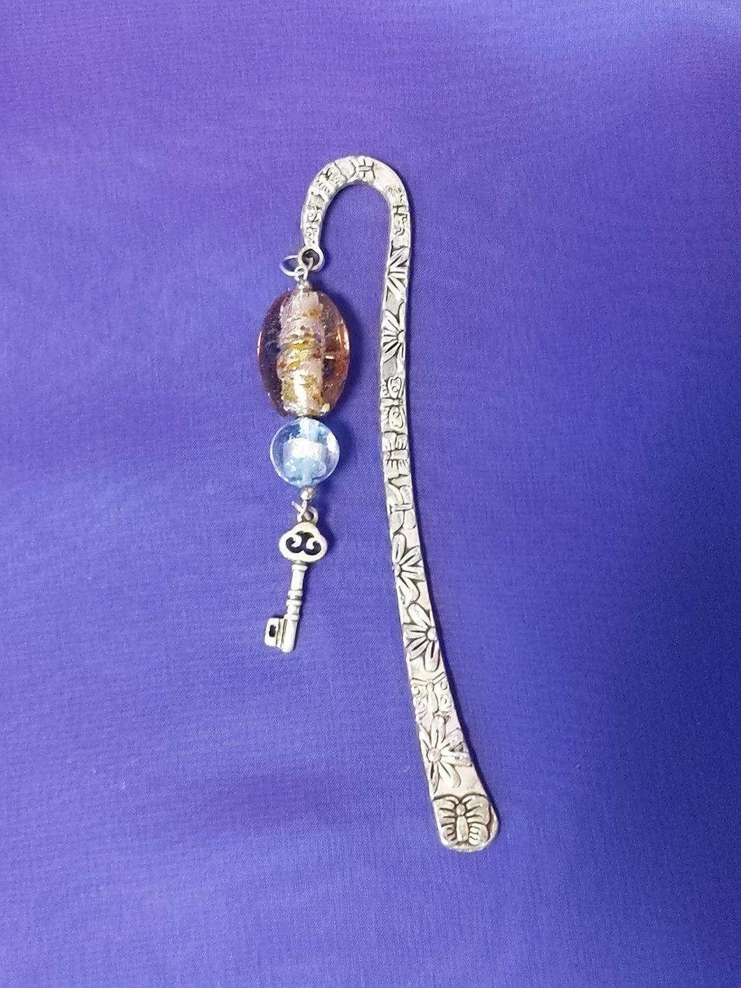 Metal Book Mark with Charm - Key