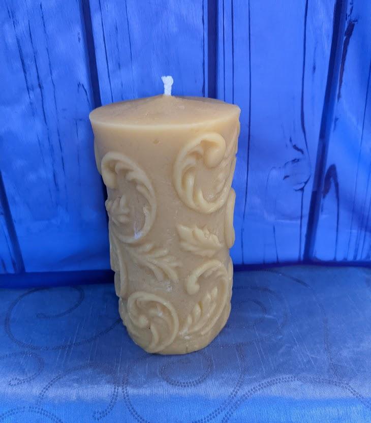 Fern Beeswax Pillar Candle