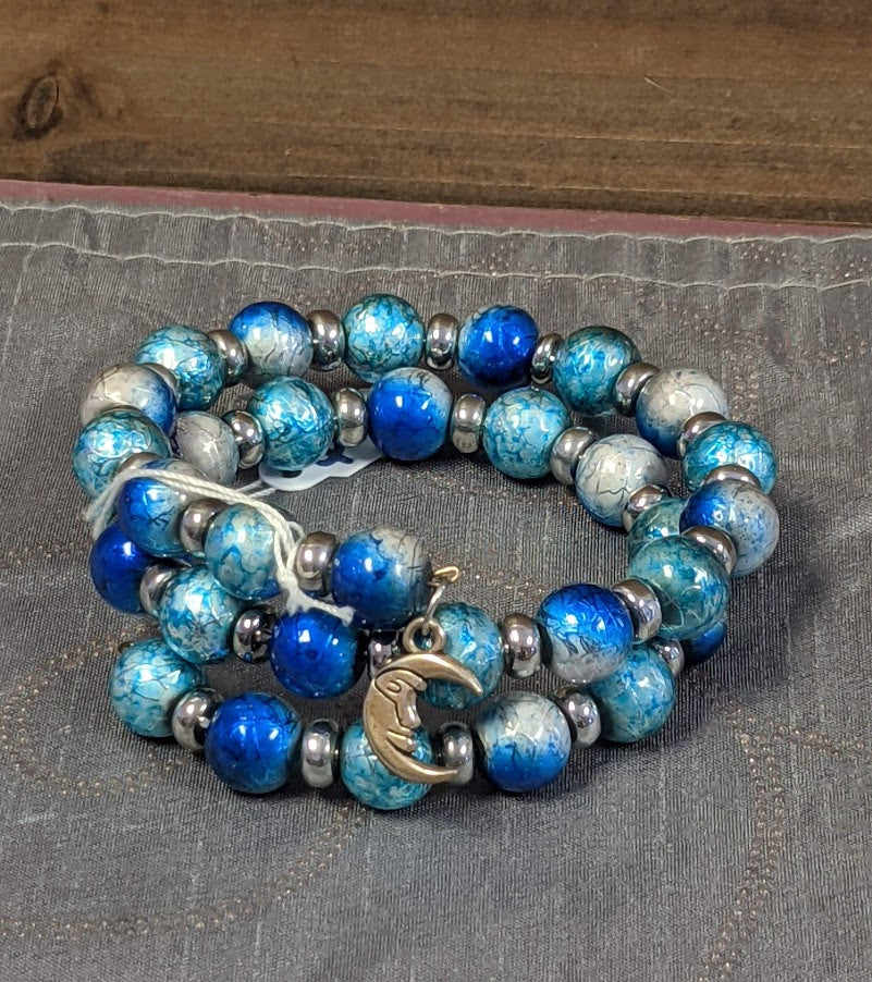 Handcrafted Blue Beaded Bracelet