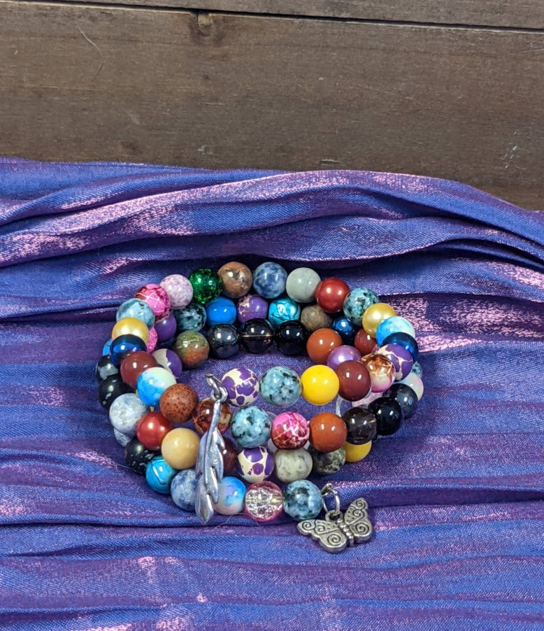 Handcrafted Multi Coloured Beaded Bracelet
